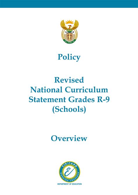 Overview - Poe - Policy Revised National Curriculum Statement Grades R ...