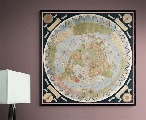 1587 urbano monte giant flat earth medieval map of the world mappa ...