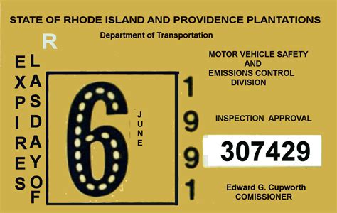 Rhode Island : Bob Hoyts Classic Inspection Stickers | Add a Final ...
