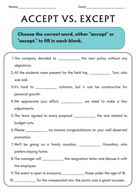 Accepted Vs Excepted