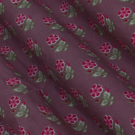 Mauve Taupe Color Mulmul Print Fabric – KC Creations