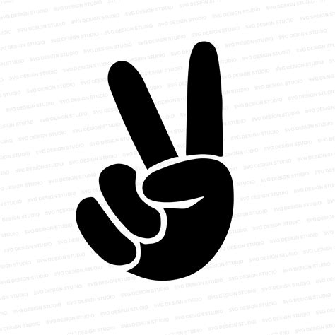 Peace Sign SVG / Hand Two Fingers SVG / Peace Hand Sign Cutter - Etsy ...