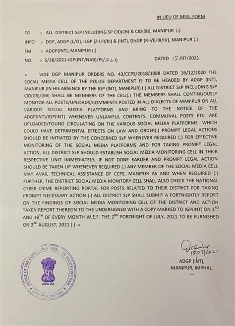 Manipur Police to set up social media monitoring cell to ensure 'prompt ...