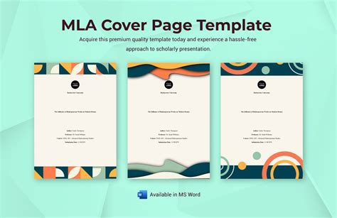 MLA Cover Page Template in Word to Download | Template.net
