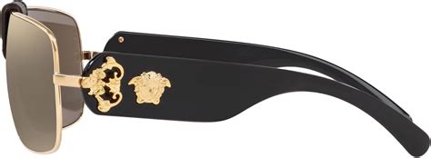 Buy Versace VE 2207Q 1002/5 Gold Metal Square Sunglasses Gold Mirror ...