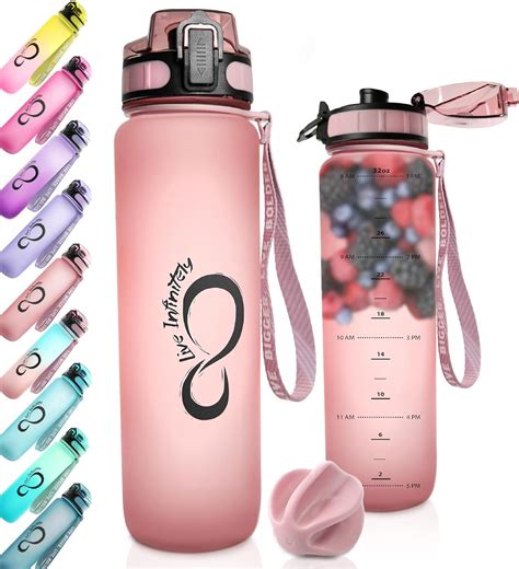 LiveInfinitely Live Infinitely 34 oz Gym Water Bottle with Time India ...