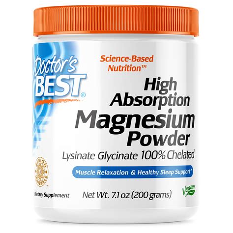 Doctor's Best Magnesium Glycinate Lysinate Powder, 200 Grams - Walmart ...