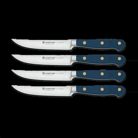 Wusthof, Classic 4 Piece Steak Knife Set, Wild Blueberry