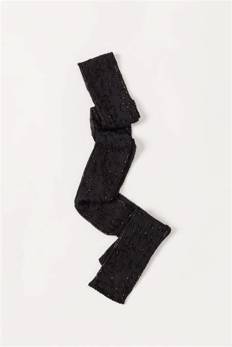 Black Beaded Scarf – Past Modern