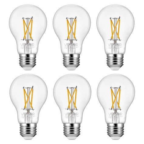VEVOR 6 Pack Edison Bulbs LED, A19 Vintage Edison Light Bulbs, 4.5W ...