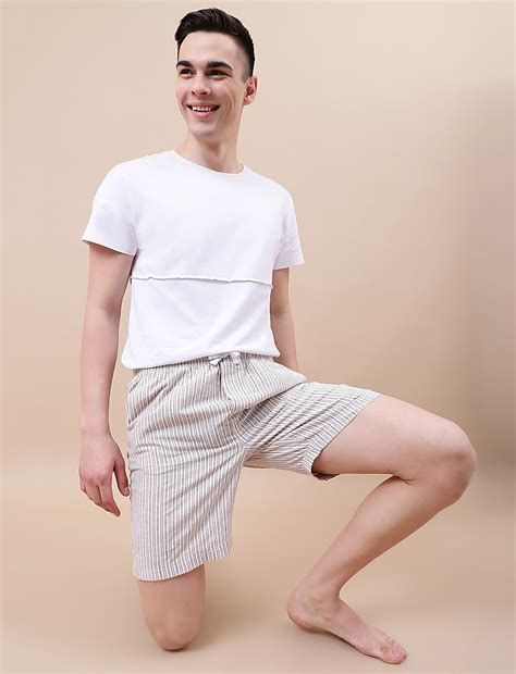 Buy Cotton Mix Striped Relaxed Fit Shorts at Marks & Spencer