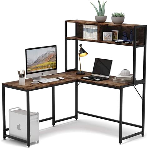 Tribesigns L-Shaped Desk with Hutch,55 Inch Corner India | Ubuy