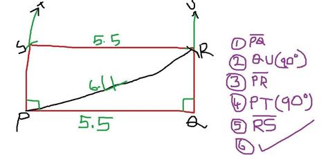 18. Construct a rectangle PQRS in which PQ = 5.5cm and diagonal PR = 6 ...