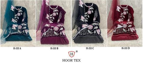 H-333Abcd Hoor Tex Velvet Suits Supplier Ahmedabad – Kavya Style Plus