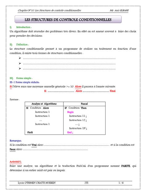 Structure Conditionnelle Simple 的图像结果