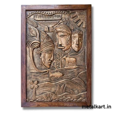 Radha Krishna 3D Relief Carving Cave Wall Art (36 x 24 Inches) - Punam ...