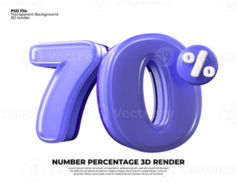 3D number 70 percentage sale discount purple texture plastic 24725210 PNG