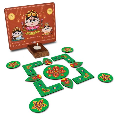 Buy Indigifts Diwali Gift Hampers - Laxmi Ganesh Printed Wooden Diya ...