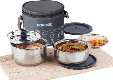 Flipkart.com | BOROSIL Carry Fresh Set of 2 Insulated Lunch Box 2 ...