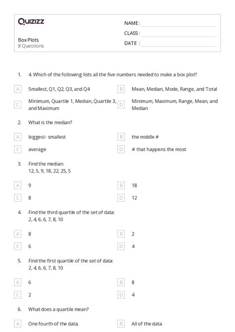 50+ Box Plots worksheets for 5th Class on Quizizz | Free & Printable