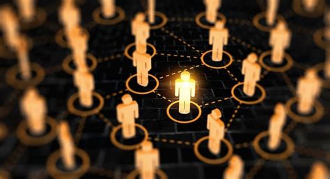 Abstract social network concept, connecting human figures by network ...