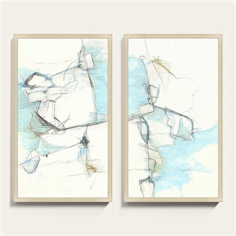 Tranquil Blue Abstract Art Framed Print Series