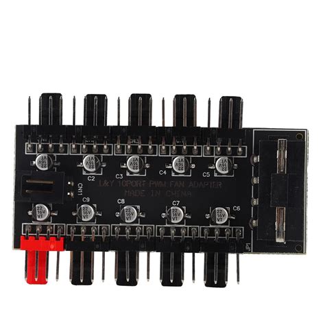 4Pin Chassis Fan Hub, 10 Port PC Case Fan Cable Control, PWM Controller ...