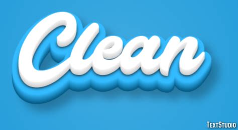 Clean | Blue 3D | Text Effect Generator