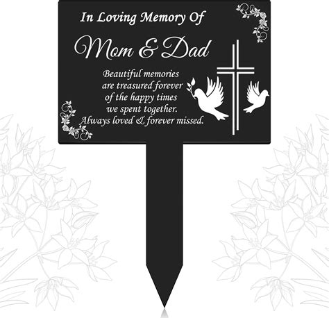 Buy Cross Grave Markers Memorial Remembrance Plaque Stake Waterproof ...