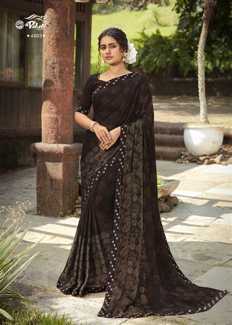 Palav Parna 30 P4503 Brown Georgette Saree – SANSKAR
