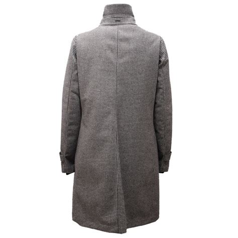 8578AC cappotto donna HERNO 2 IN 1 pied de poule mix wool coat woman