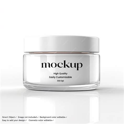 Premium PSD | Free Cosmetic Glass Jar Mockup
