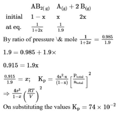 A homogeneous ideal gaseous reaction