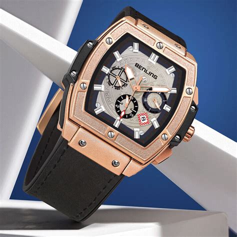 Big Bang Series : Square Chrono Steel Watch with Japanese Quartz Movem ...