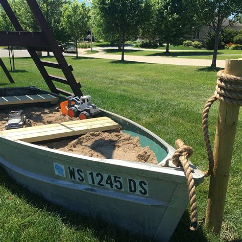 Flat Bottom Boat Sandbox for Outdoor Playground