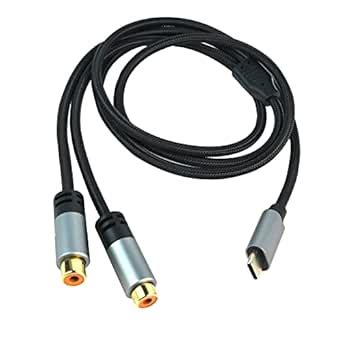 RIIEYOCA USB C to 2 RCA Cable, Type-C Male to RCA Female Jack Stereo ...
