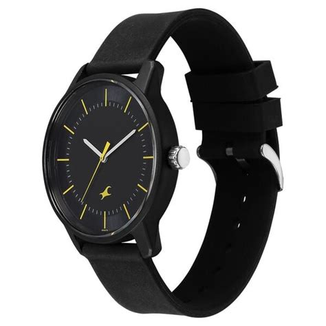 Buy Online Fastrack Tees Urbanique Quartz Analog Black Dial Silicone ...