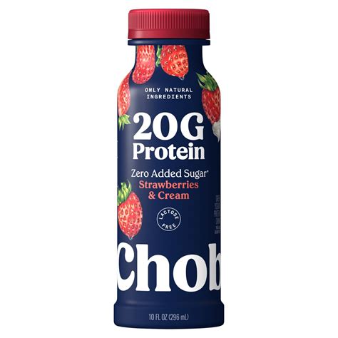 Chobani 20g Protein Strawberries & Cream Greek Yogurt Protein Drink, 10 ...