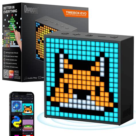 Divoomtimebox Evo Pixel Art Bluetooth Speaker With 16x16 Led Display ...