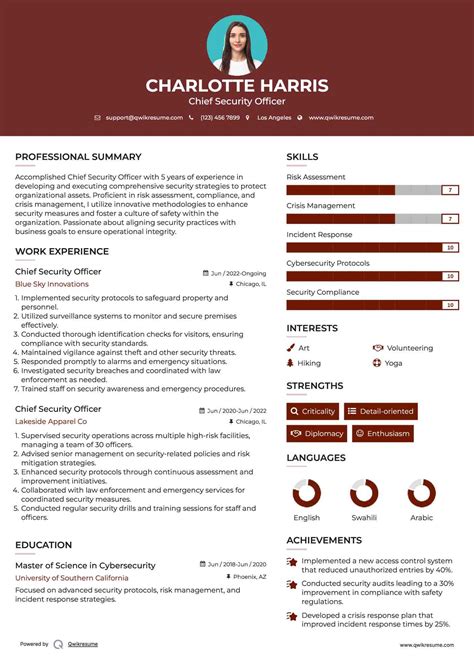 10+ Chief Security Officer Resume Samples & Templates for 2025