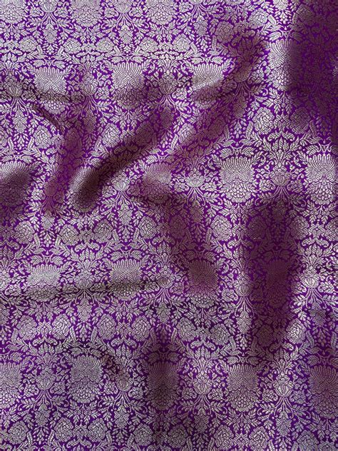 Luxurious Purple Handloom Banarasi Pure Katan Silk Brocade Double Zari