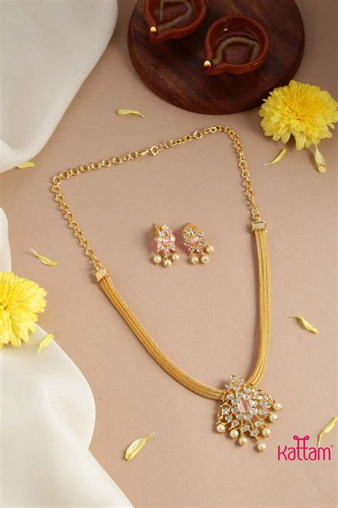 Pink Drop Pearl Necklace - Kattam