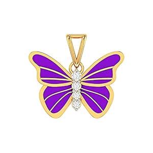 Zeya Yellow Gold Butterfly Pendant for Boys/Girls : Amazon.in: Jewellery