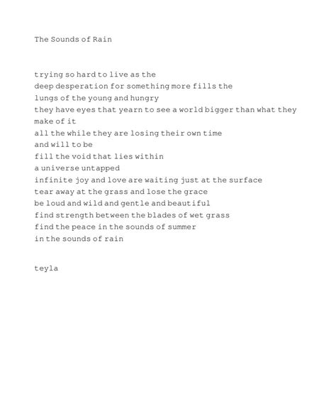 teyla | The Sounds of Rain Poem by @teyyyla | Instagram