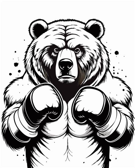 Illustration of bear fighter with red boxing gloves | Premium AI ...