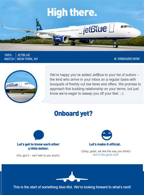 Jet Blue's romantic welcome letter! - The Airline Blog