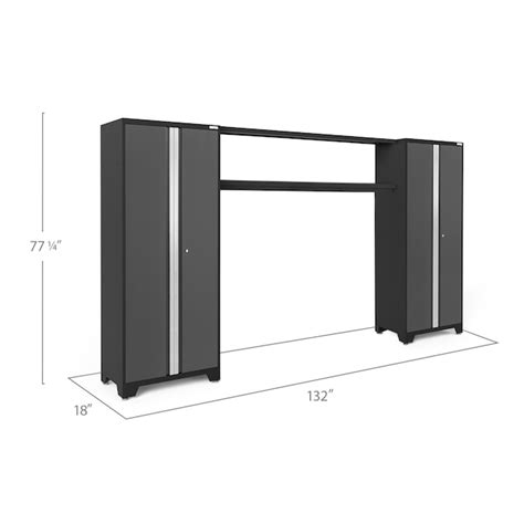 NewAge Products 132-in W x 77.25-in H 2-Cabinets Steel Charcoal Gray ...
