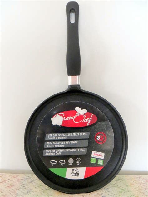 Roch guss grand chef flat crepe pan 24 cm 10 non stick made in italy ...