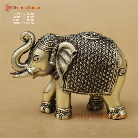 Brass Elephant Fine, 3" – Dharma Statues