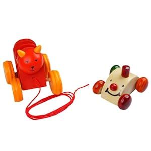 Buy KANI Commerce - Wooden Pull Along Caterpillar and Race Car Combo ...